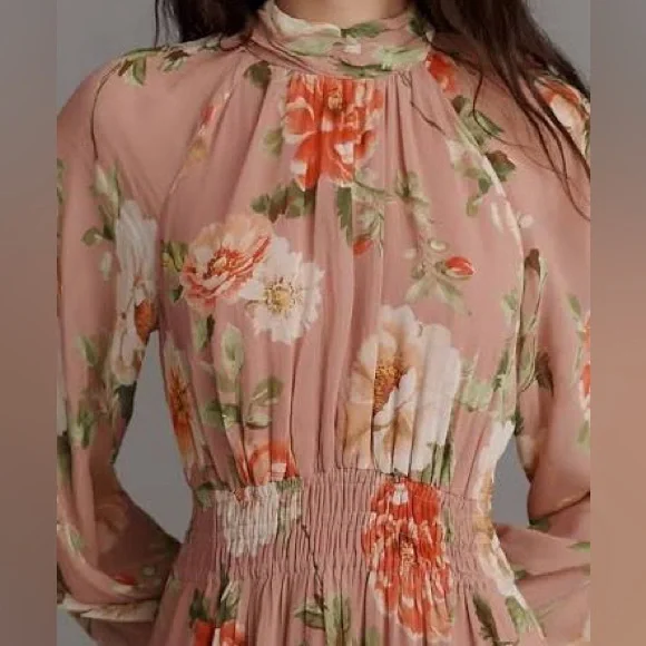 Somerset long sleeve chiffon floral maxi dress NWT - Picture 4 of 8